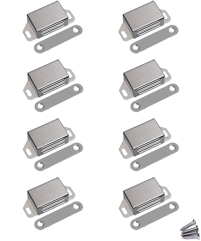 WOOCH Magnetic Door Catch - 30lb High Magnetic Stainless Steel Heavy Duty Catch for Kitchen Bathroom Cupboard Wardrobe Closet Closures Cabinet Door Drawer Latch (2.1 in Silver, 8-Pack) - Image 1